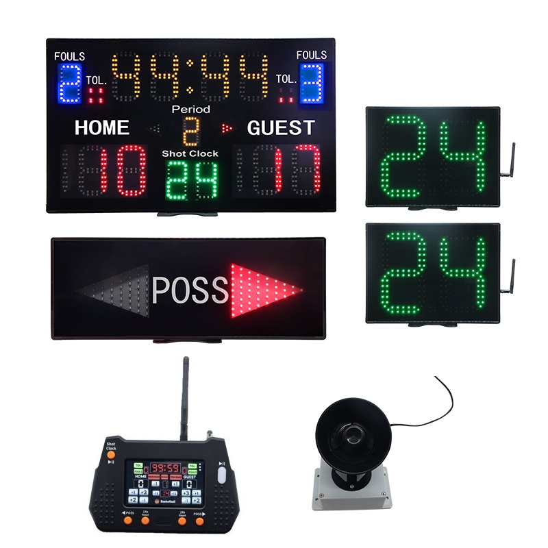 Scoreboard Digital - 18650内蔵バッテリーまたはデジタルLEDバスケットボールスコアボード（24秒クロックゲームコンソール付き）
