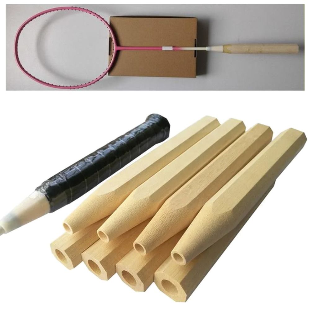 Badminton Grip - クリエイティブウッドバドミントンラケットハンドルグリップ修理交換用バドミントングリップスポーツ用品固定木製ハンドルグリップスポーツ
