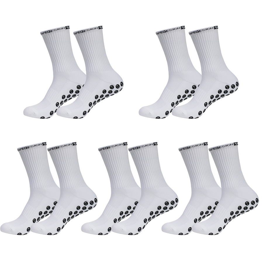 滑り止め加工のサッカーソックス5足セット。男性用、女性用。サ - Badminton Grip のレビューと価格