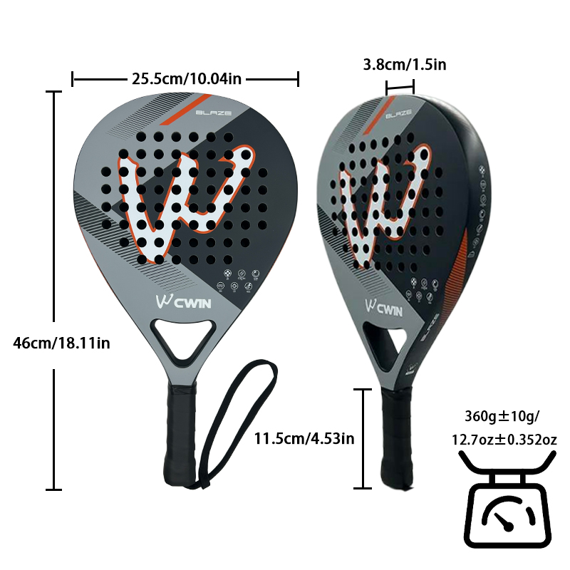 CWIN BLAZE パデルラケット 3K織りカーボンファイ - Badminton Racket Carbon のレビューと価格