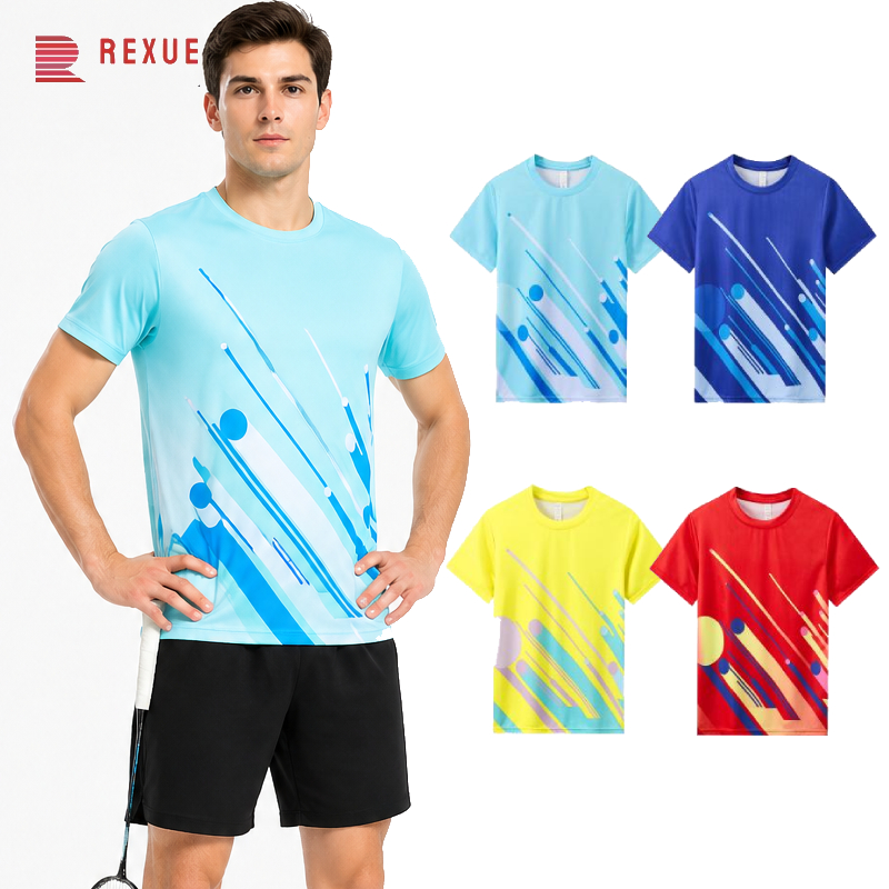 男性バドミントンシャツ速乾性通気性スポーツ Tシャツ 3D  - Badminton Jersey のレビューと価格