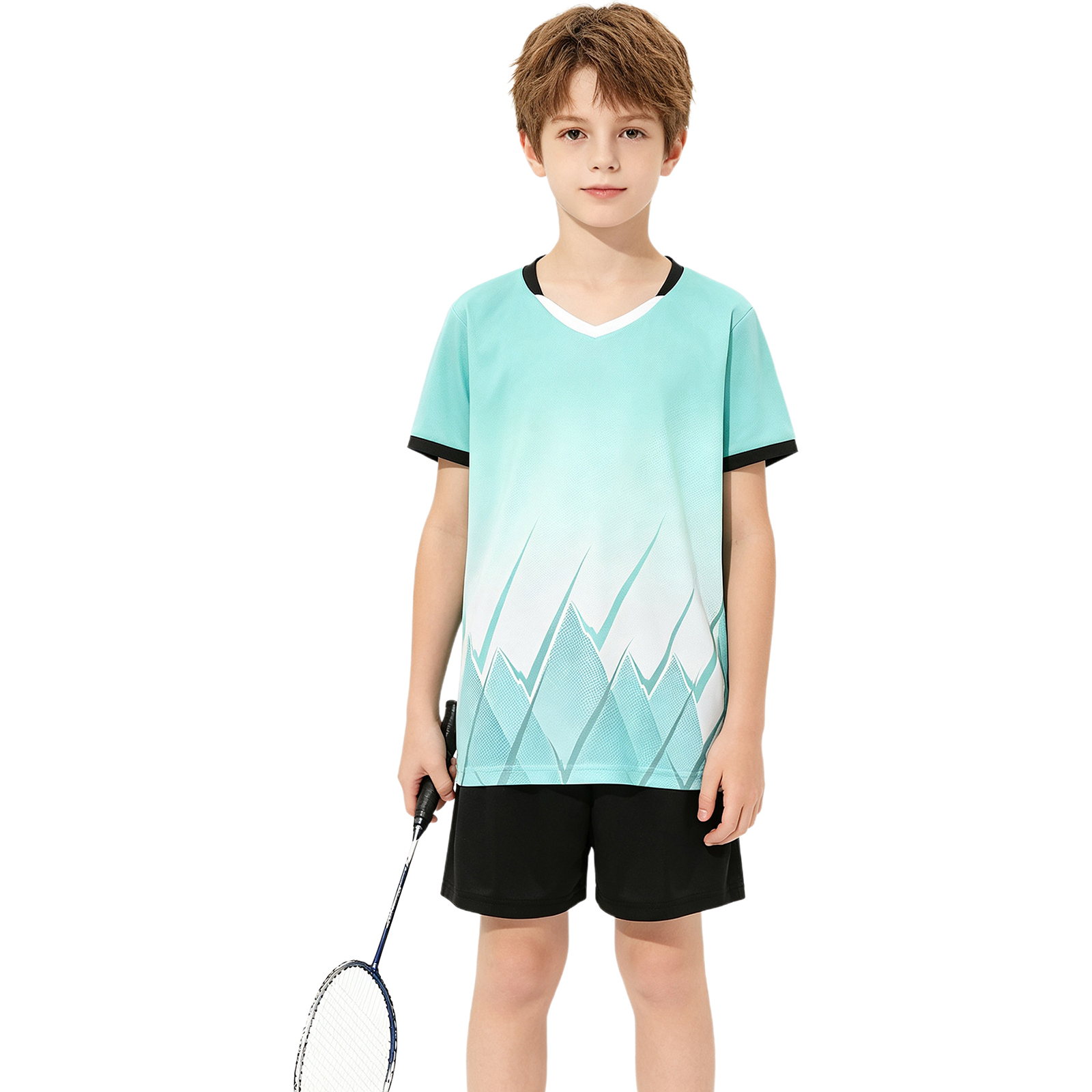 ユニセックス キッズ クイックドライ バドミントン フットボ - Badminton Jersey のレビューと価格