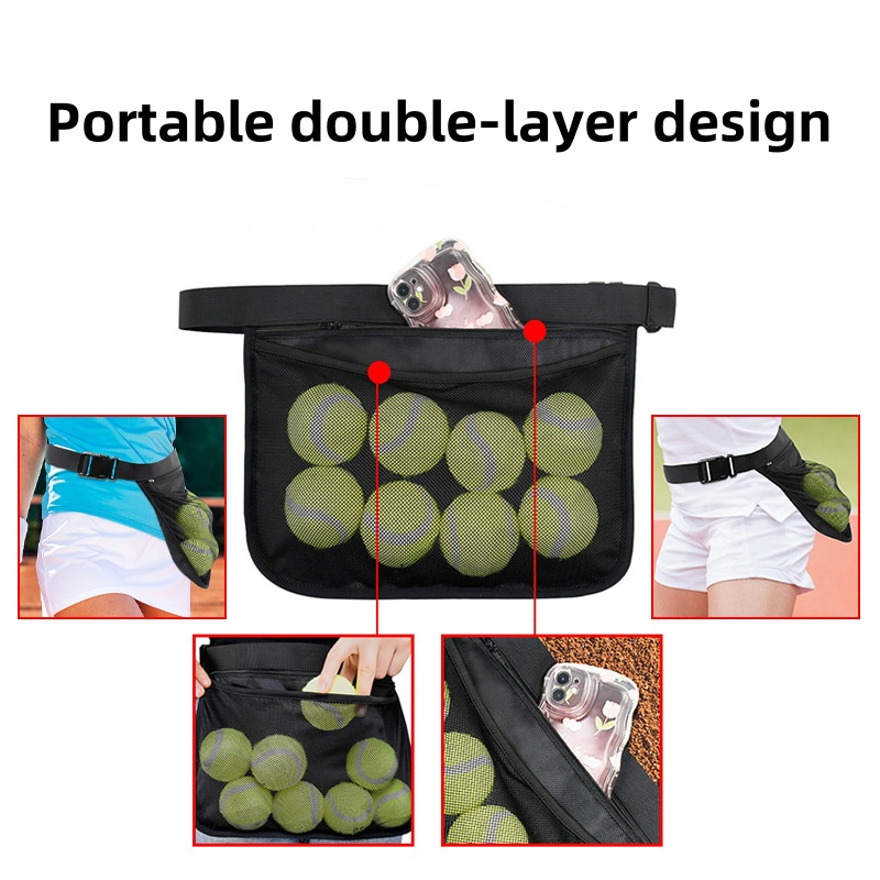チームトレーニング用テニスボールウエストホルダーバッグ、調節 - Badminton Bag のレビューと価格