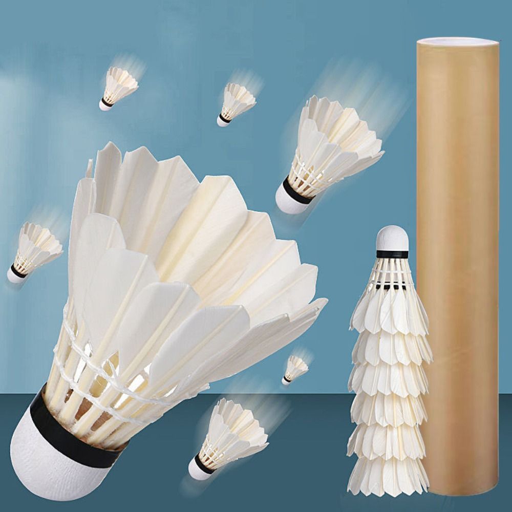 新しい白いガチョウの羽バドミントンシャトルコック耐久性のある - Feather Shuttlecock のレビューと価格